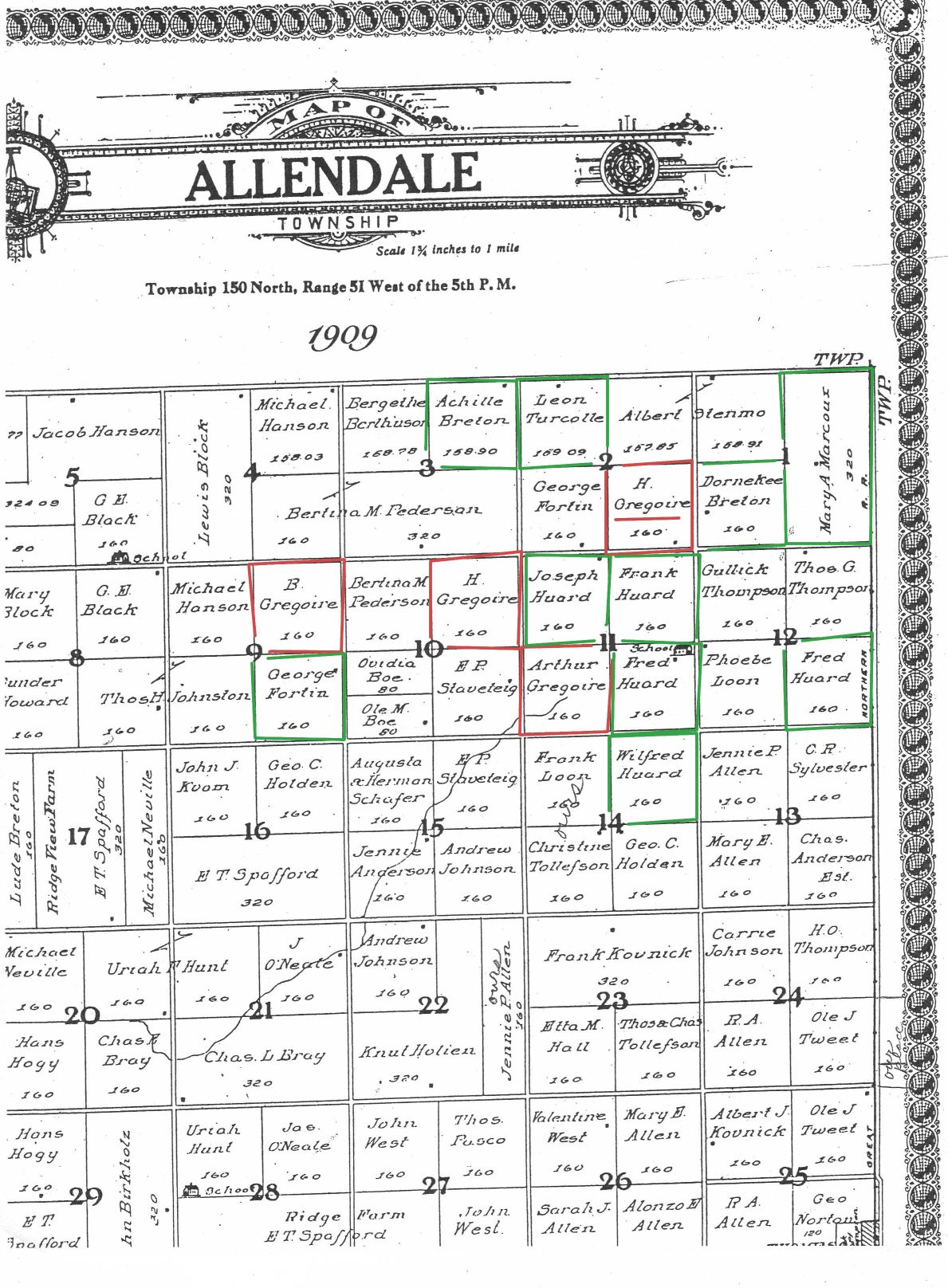 1909 Allendale PLAT Map 